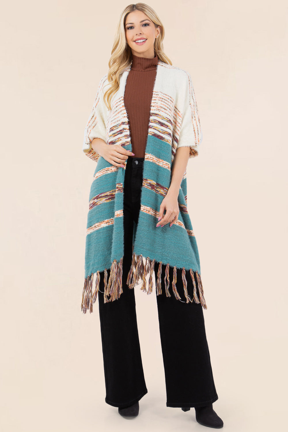 KA-4287 multi yarn kimono