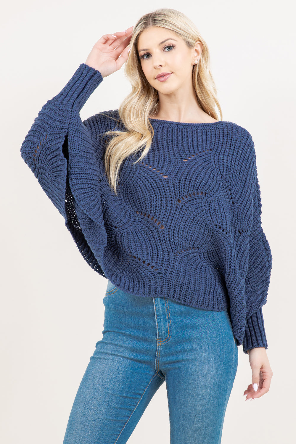 PA-4271 solid color poncho top