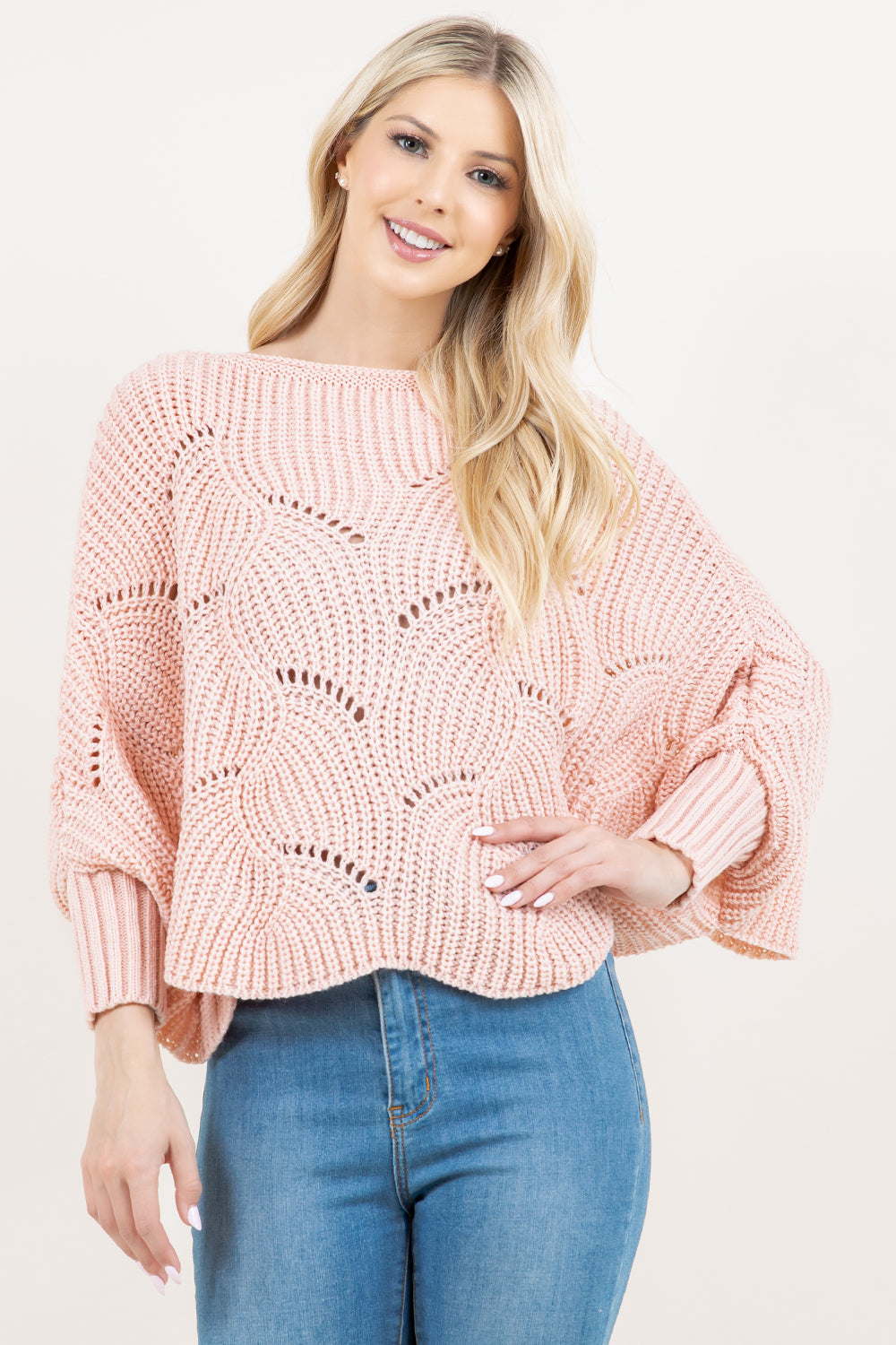 PA-4271 solid color poncho top