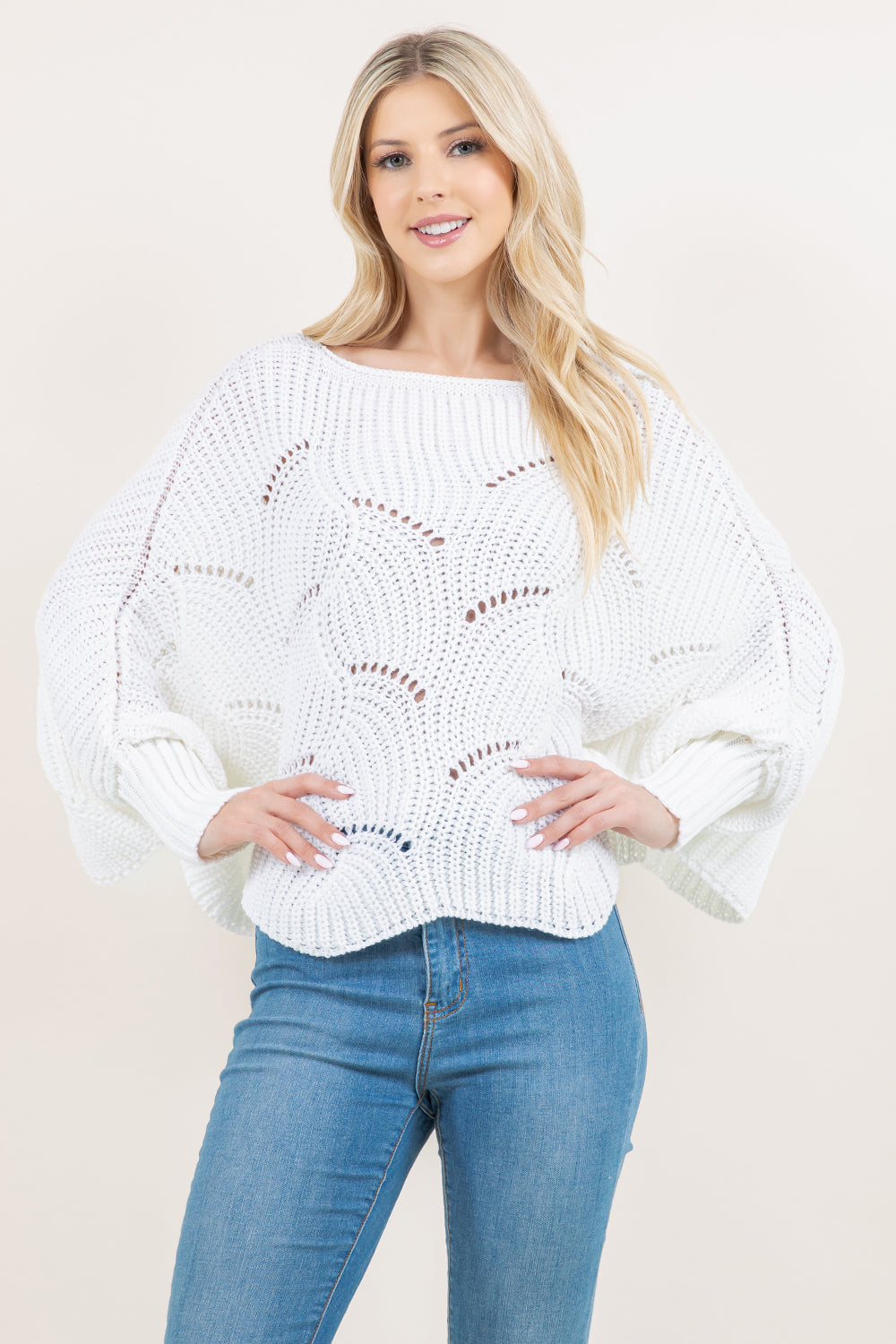 PA-4271 solid color poncho top