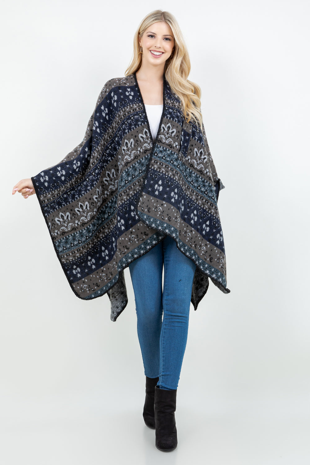 SH-4326 Floral Shawl with Loop