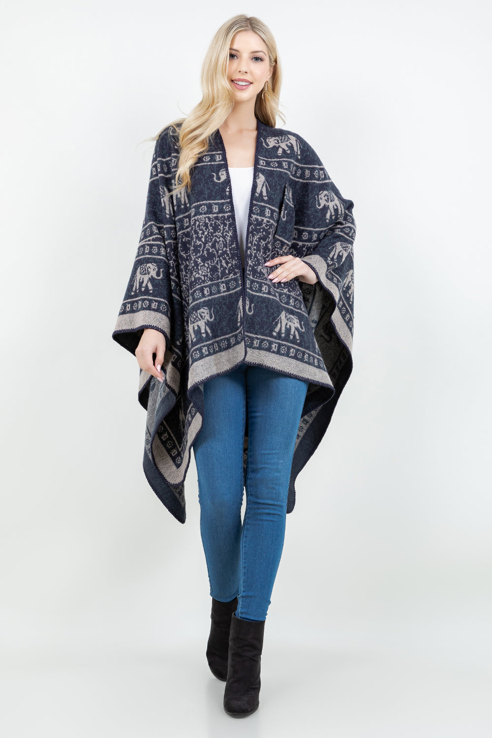 SH-4330 Elephant Motif Shawl