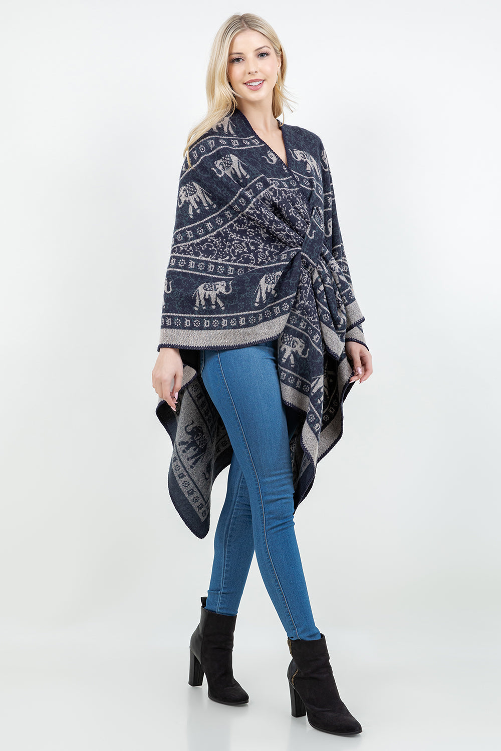 SH-4330 Elephant Motif Shawl