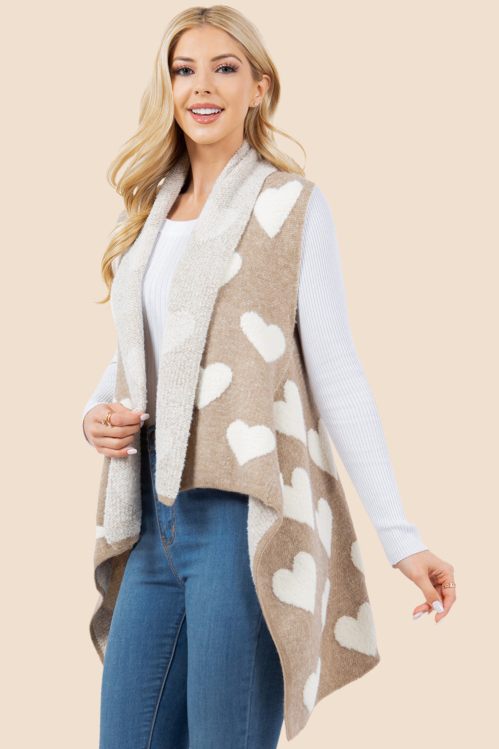 VA-4290 soft color heart design vest