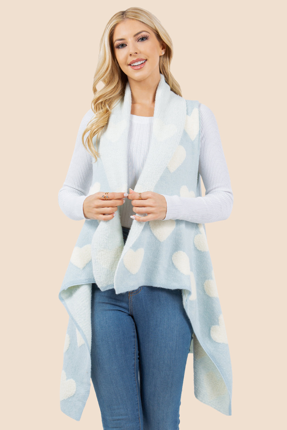 VA-4290 soft color heart design vest