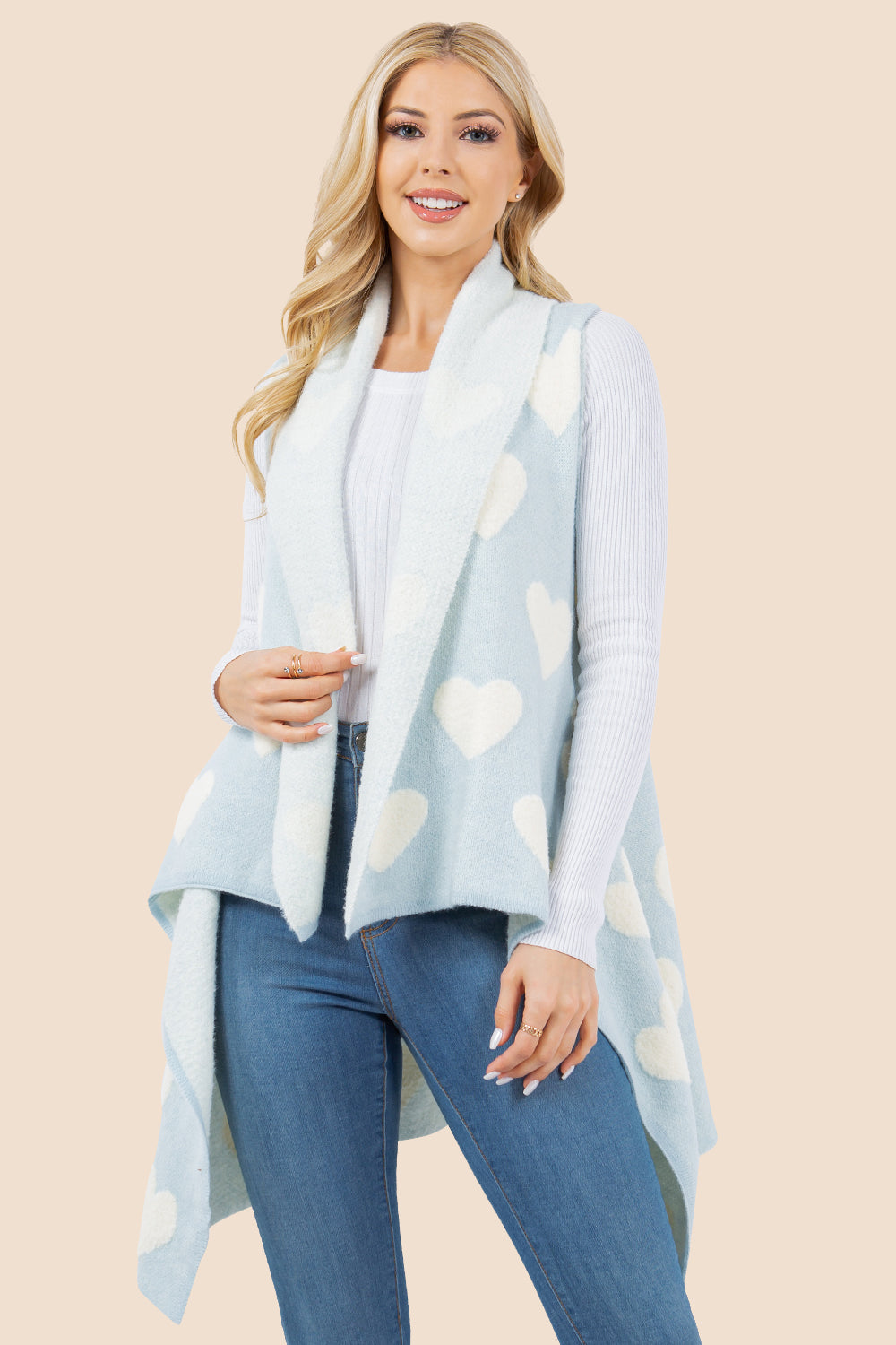 VA-4290 soft color heart design vest