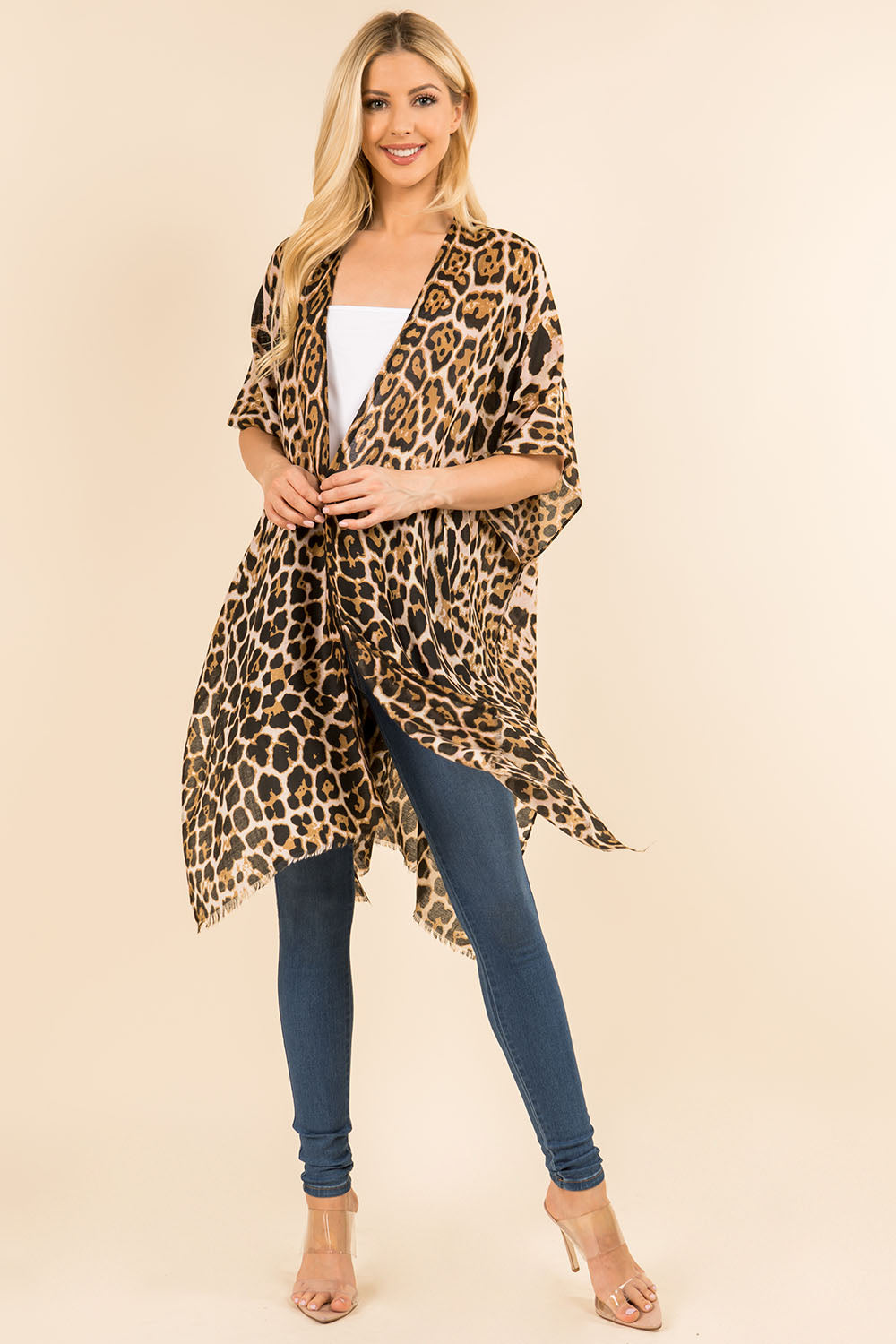 KP-3127 leopard kimono