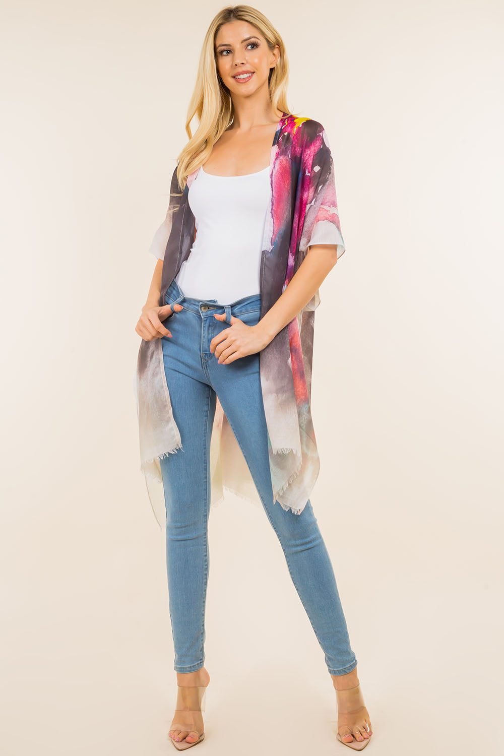 KP-4143 colorful ombre kimono