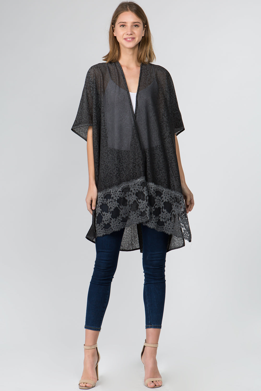 KP-9781 lace border kimono
