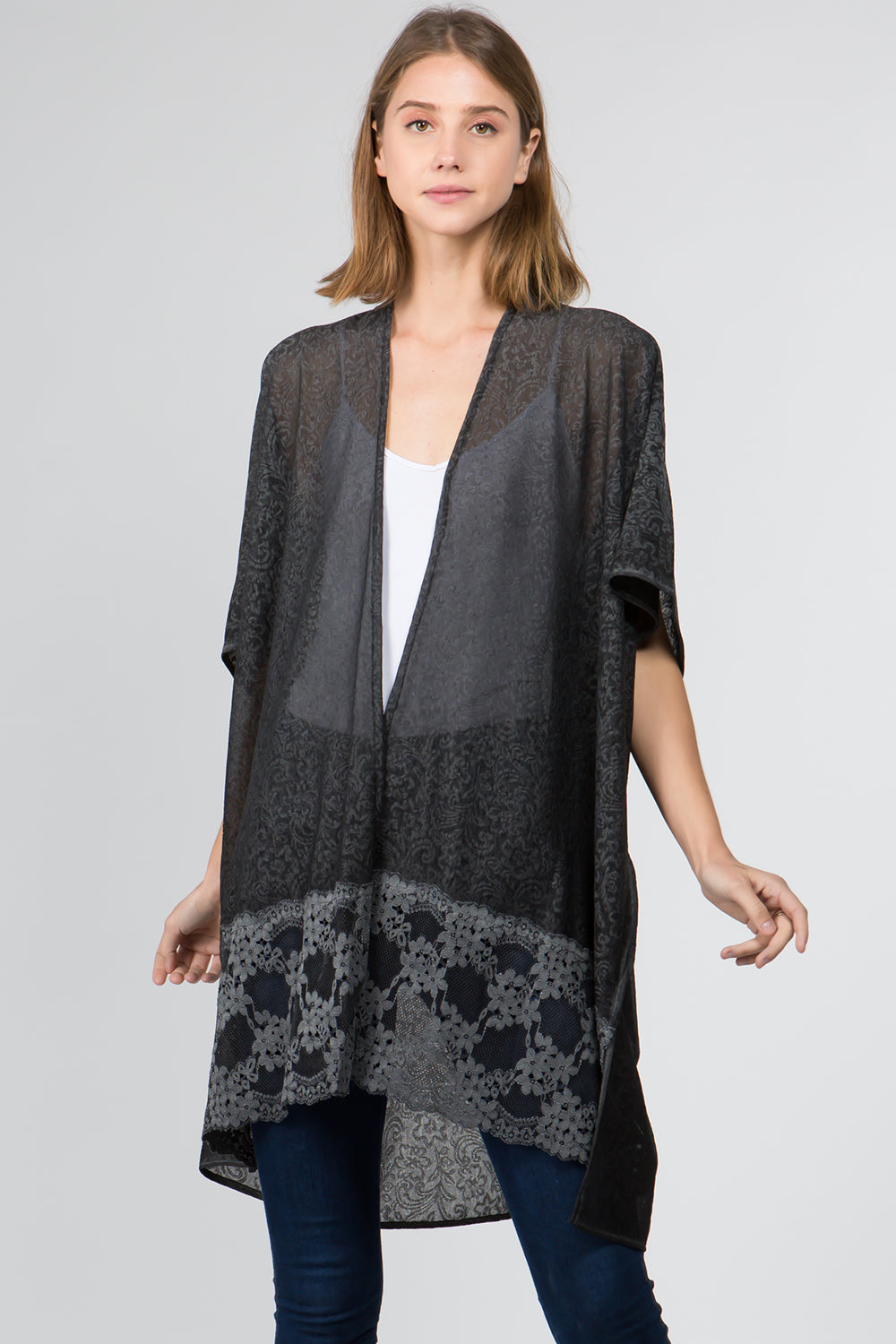 KP-9781 lace border kimono