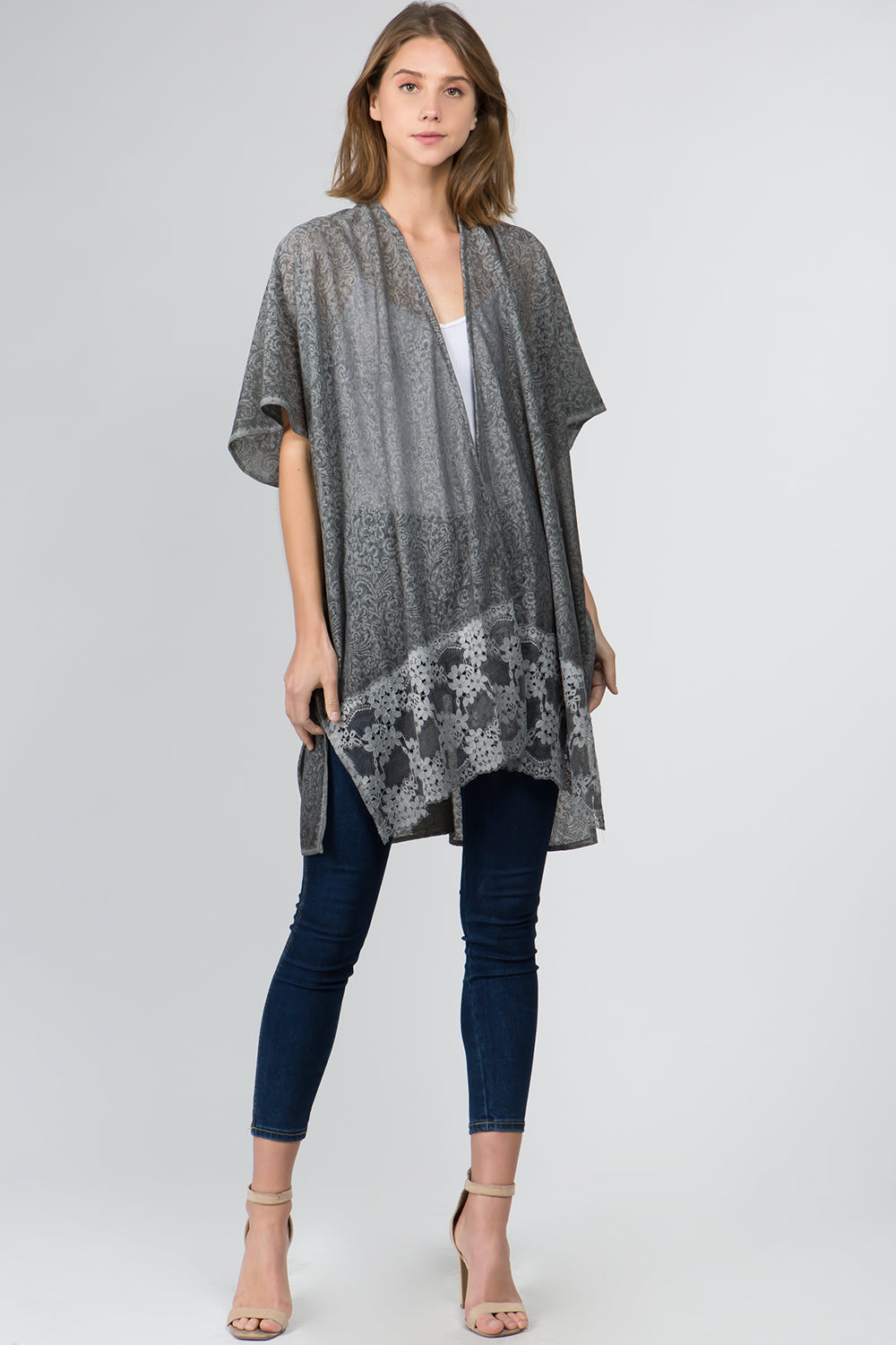KP-9781 lace border kimono