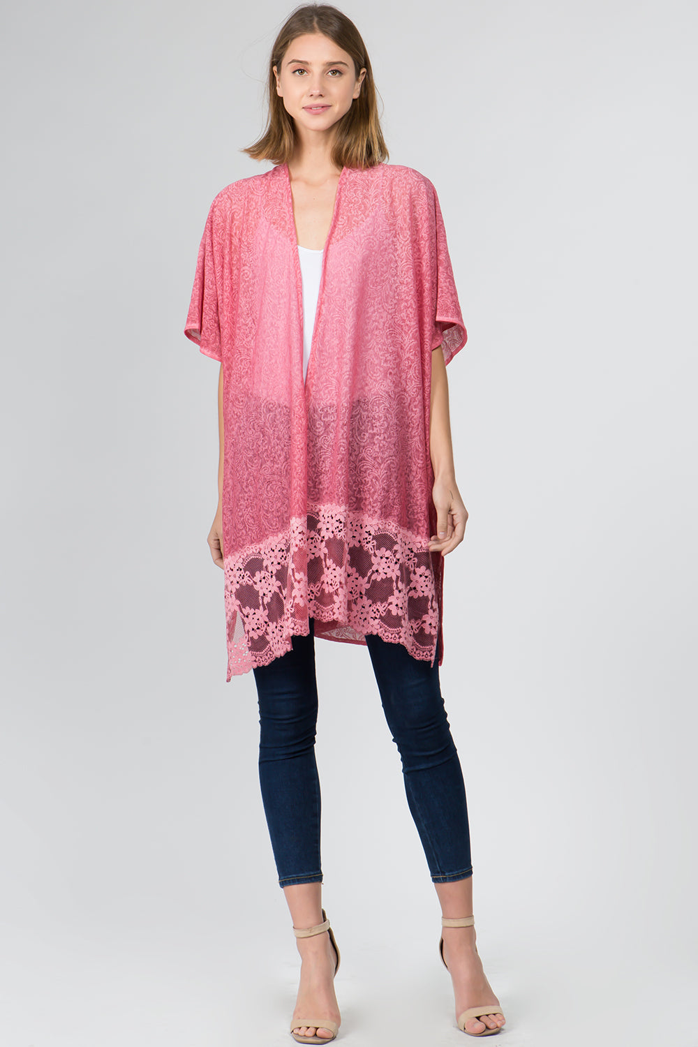 KP-9781 lace border kimono