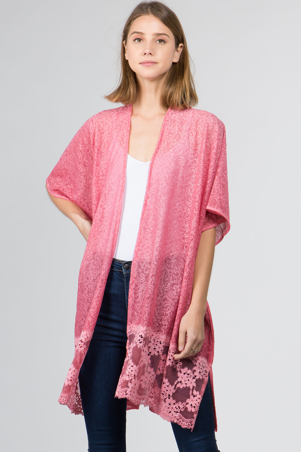KP-9781 lace border kimono