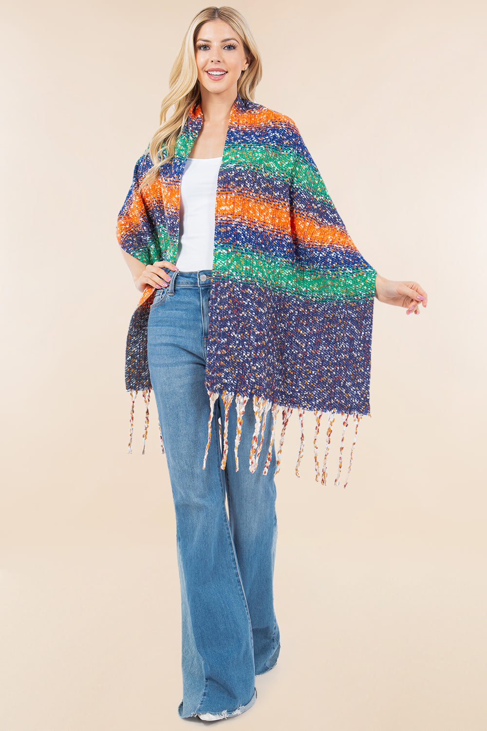 OA-4278 multi color boucle scarf shawl