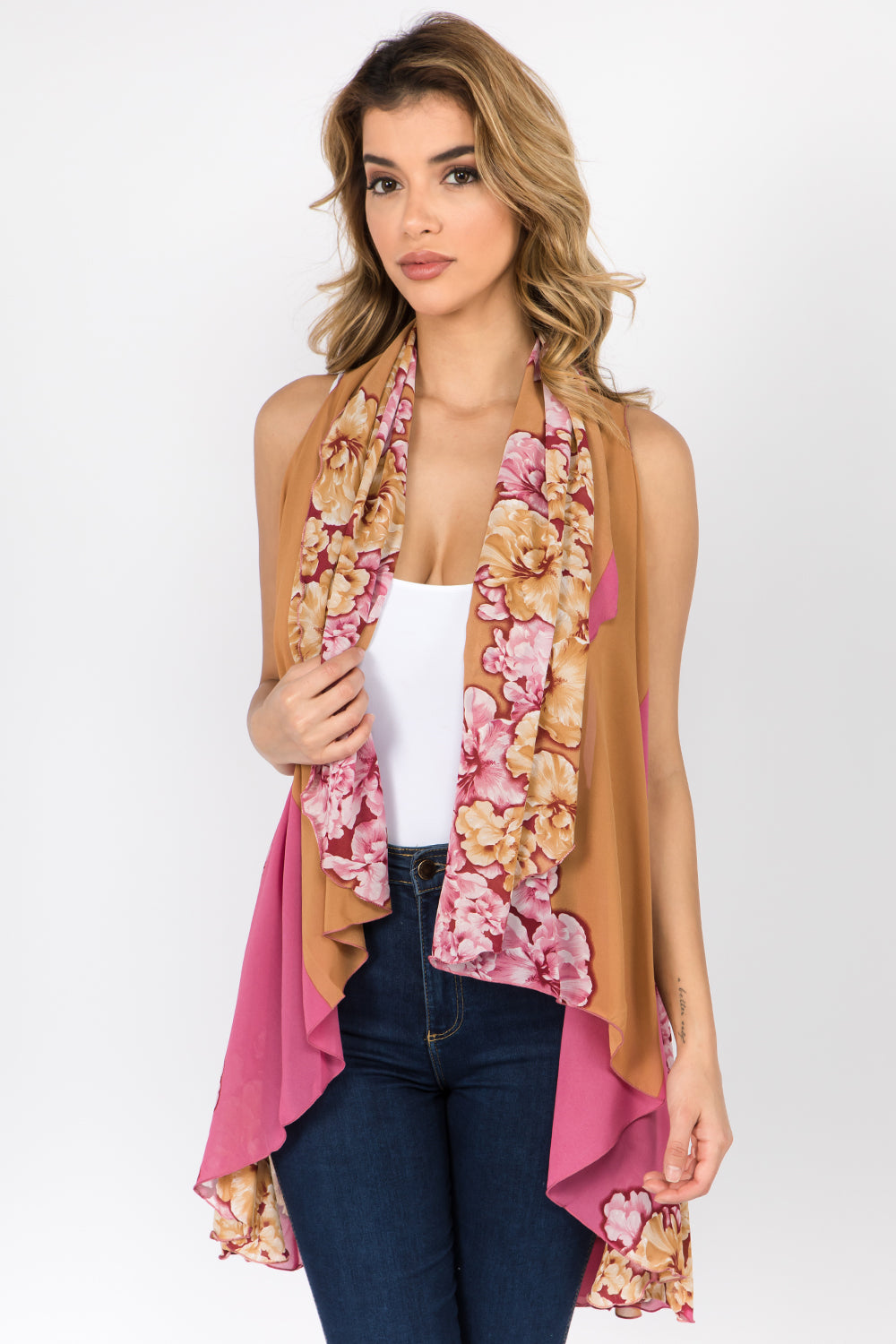 PN-230 floral & color block vest