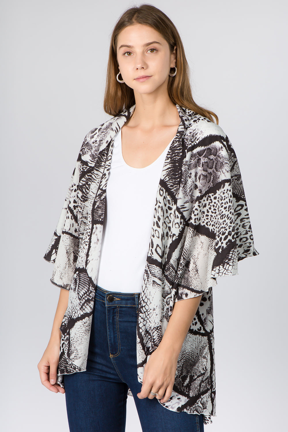 PN-96B6 multi animal print & line vest