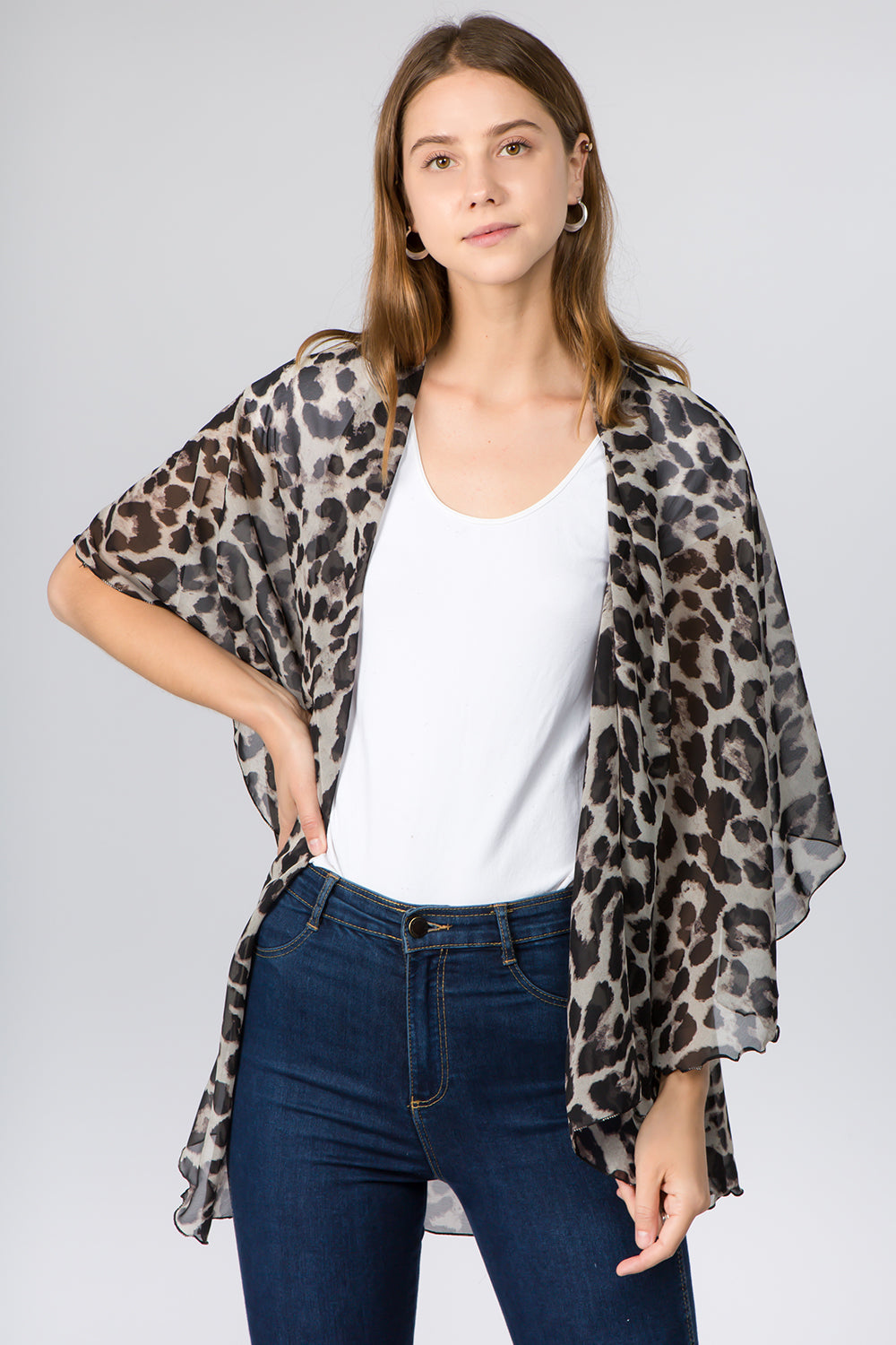 PN-97B2 chiffon leopard vest