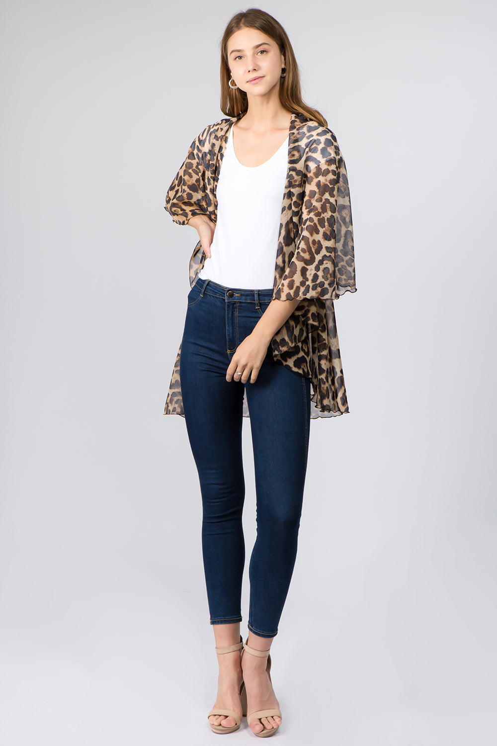 PN-97B2 chiffon leopard vest