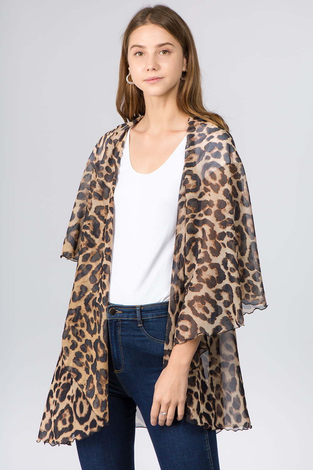 PN-97B2 chiffon leopard vest