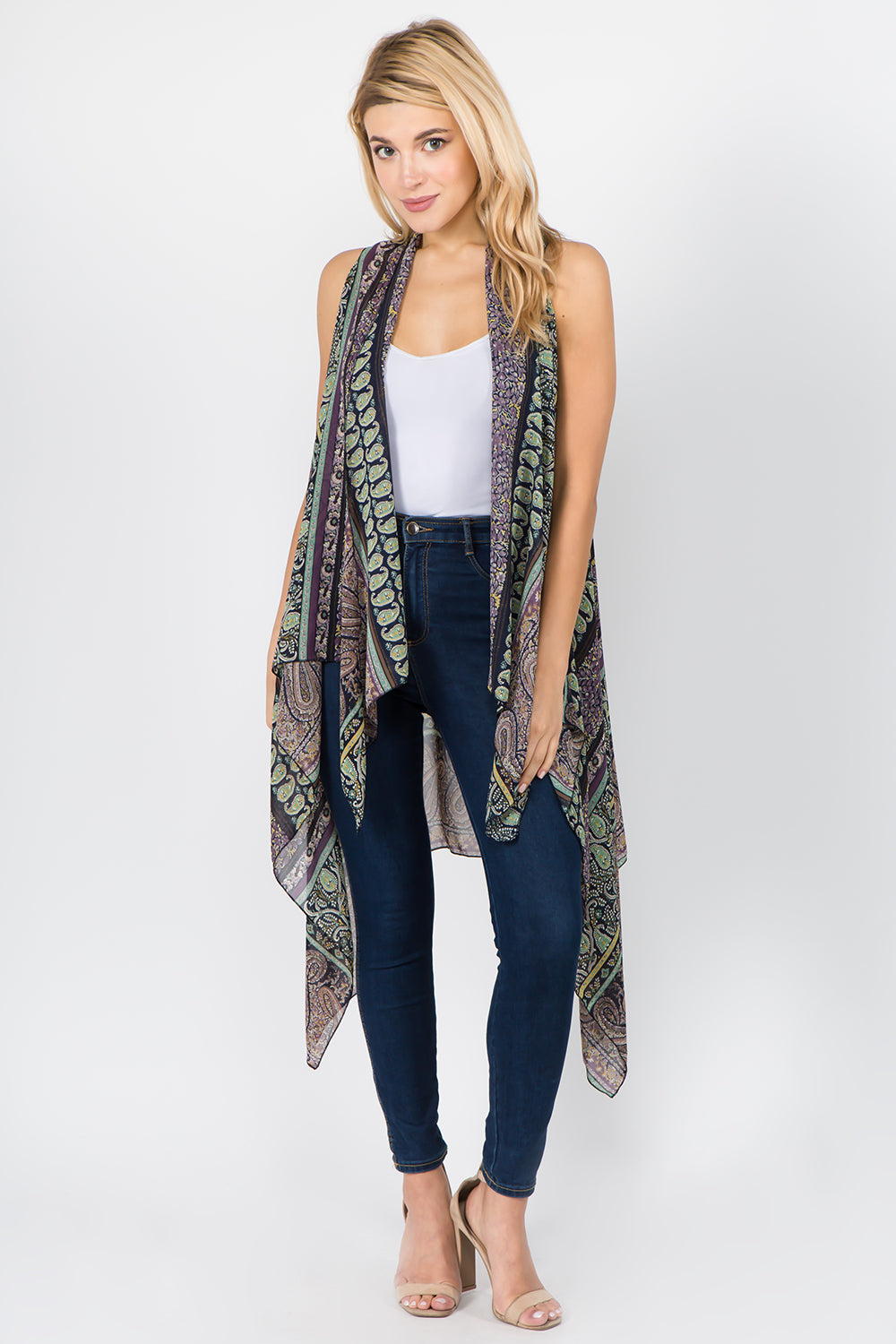 SN-1C39 ethnic paisley design vest