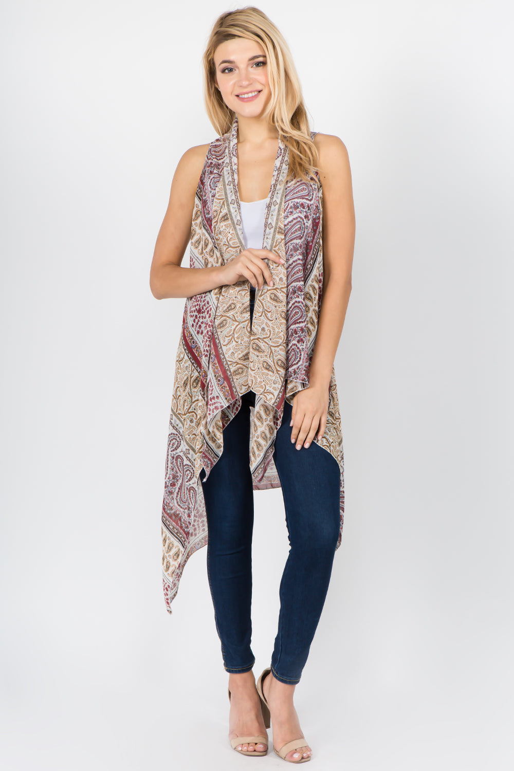SN-1C39 ethnic paisley design vest