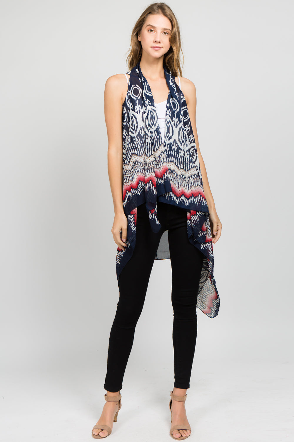 SN-35 abstract ikat design vest