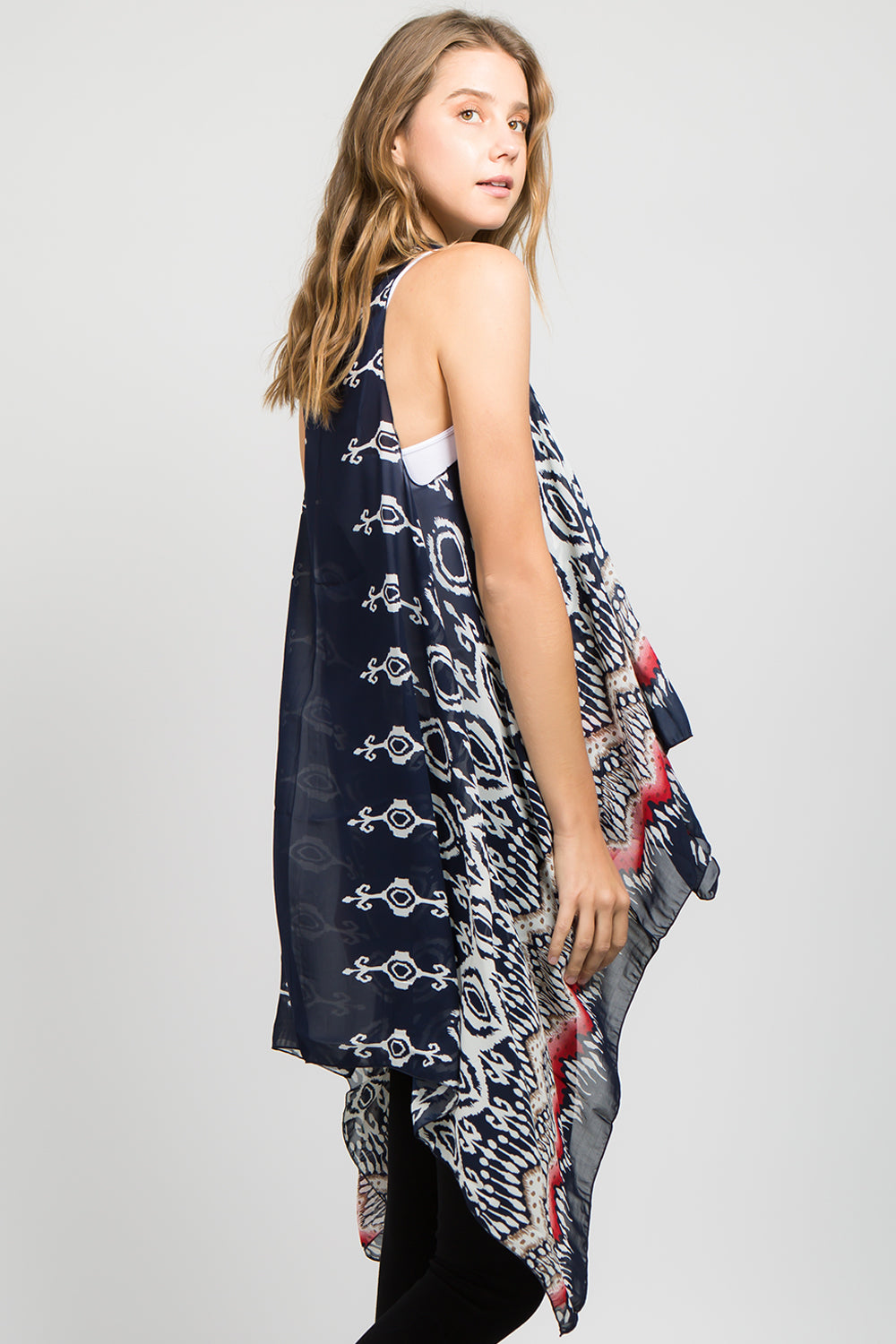 SN-35 abstract ikat design vest