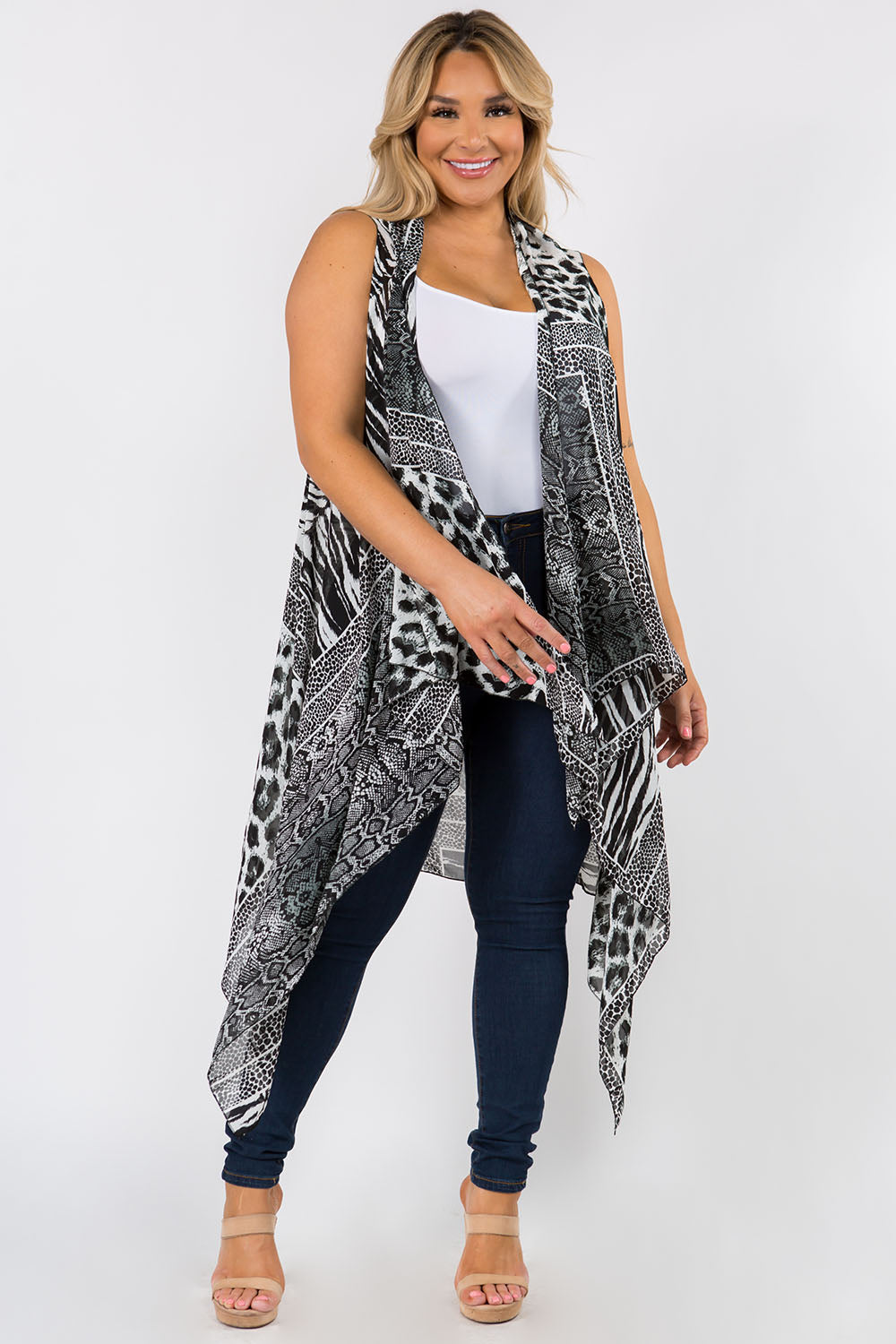 SN-38P leopard design vest plus size