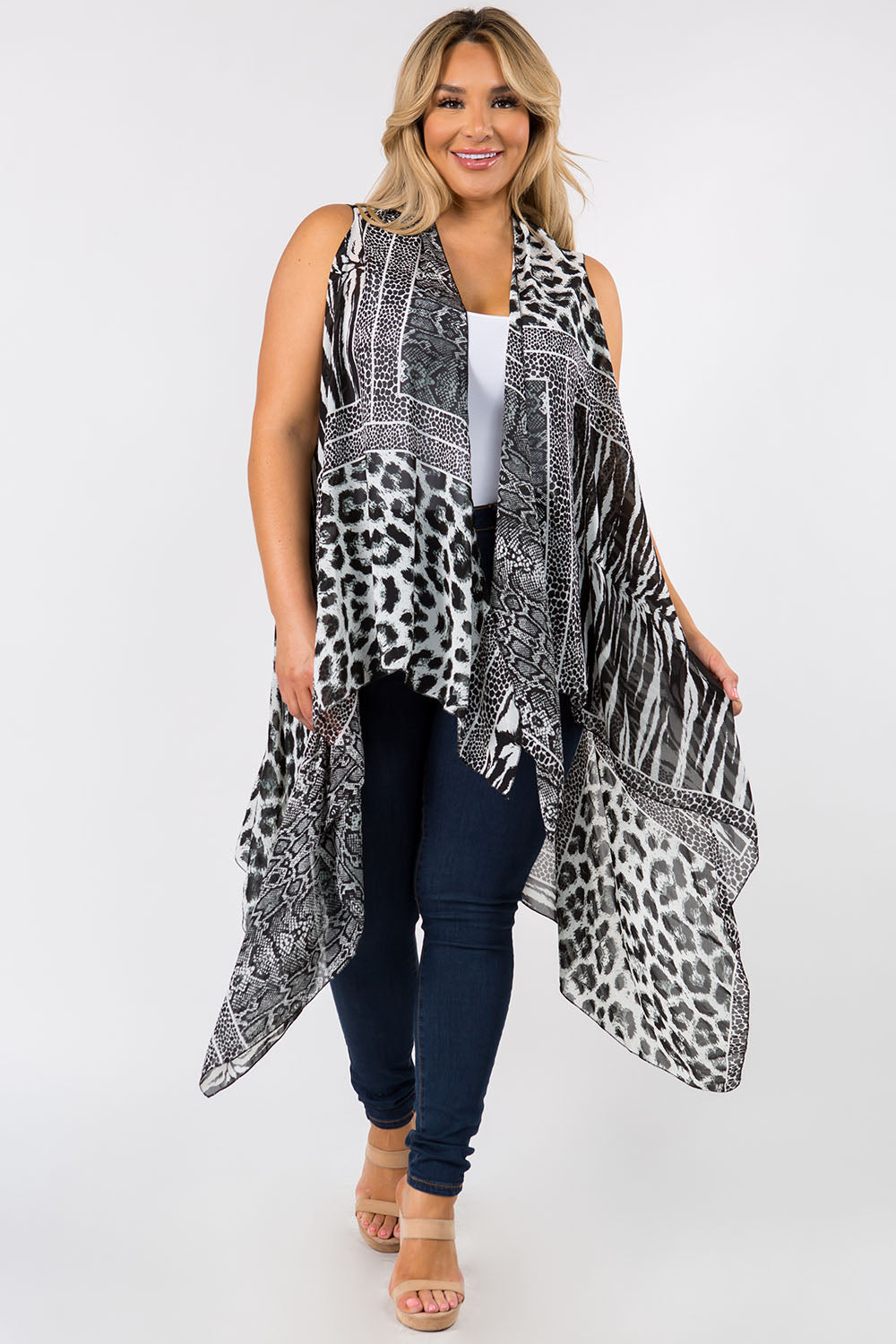 SN-38P leopard design vest plus size