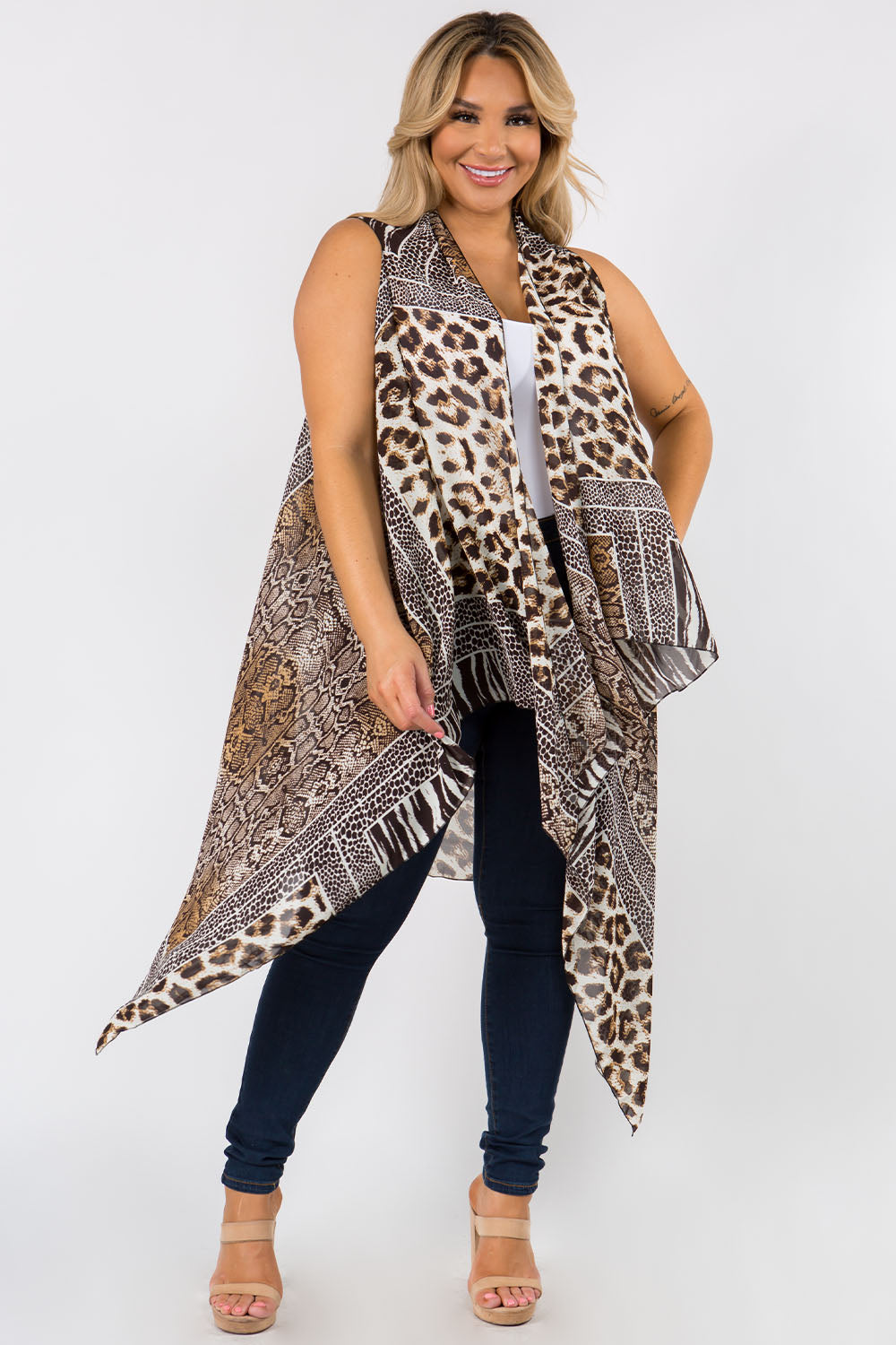 SN-38P leopard design vest plus size