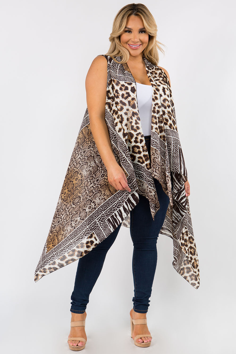 SN-38P leopard design vest plus size