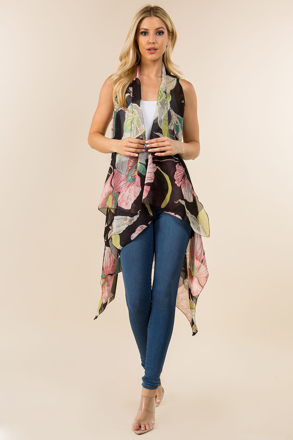 SN-482 big floral design vest