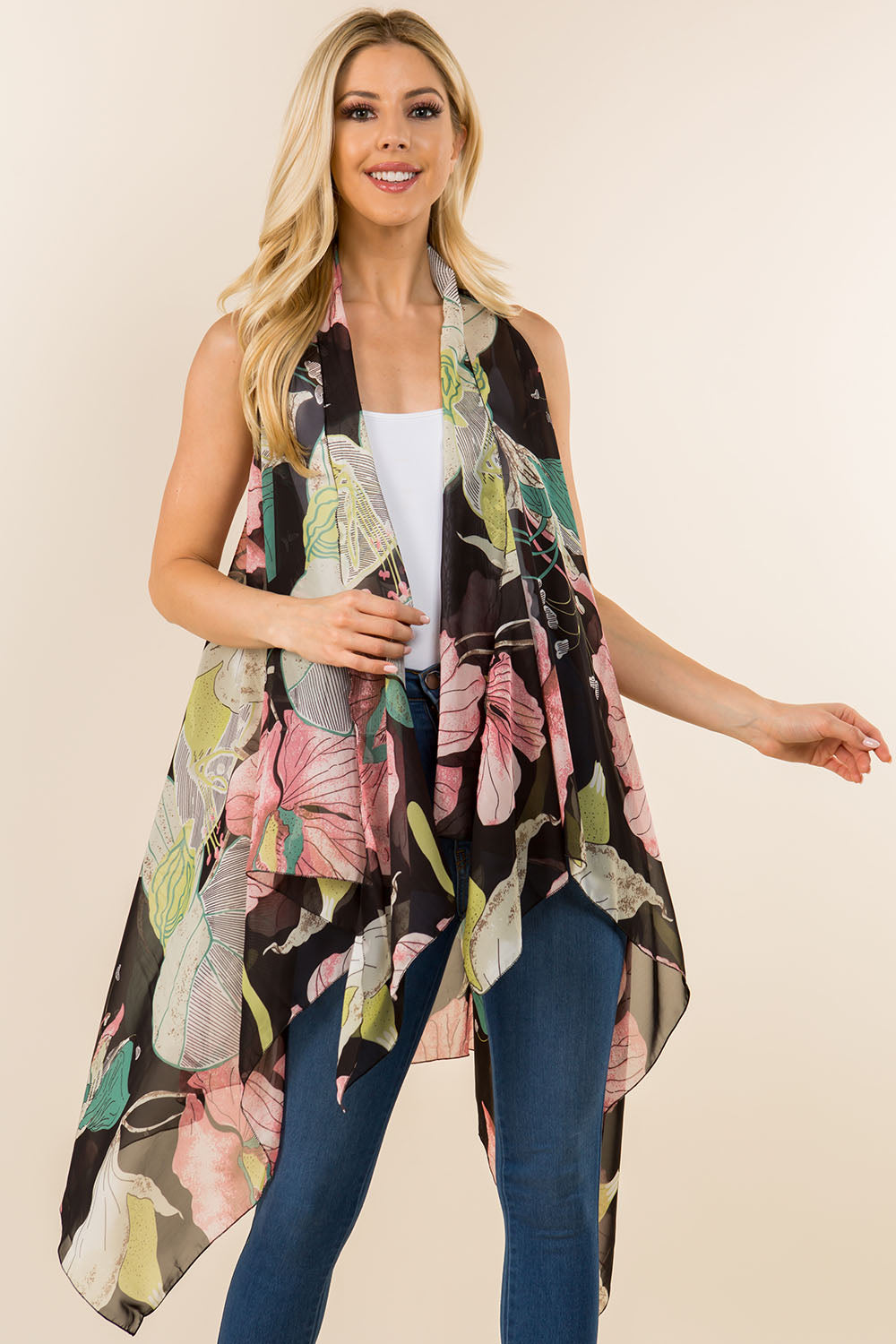 SN-482 big floral design vest