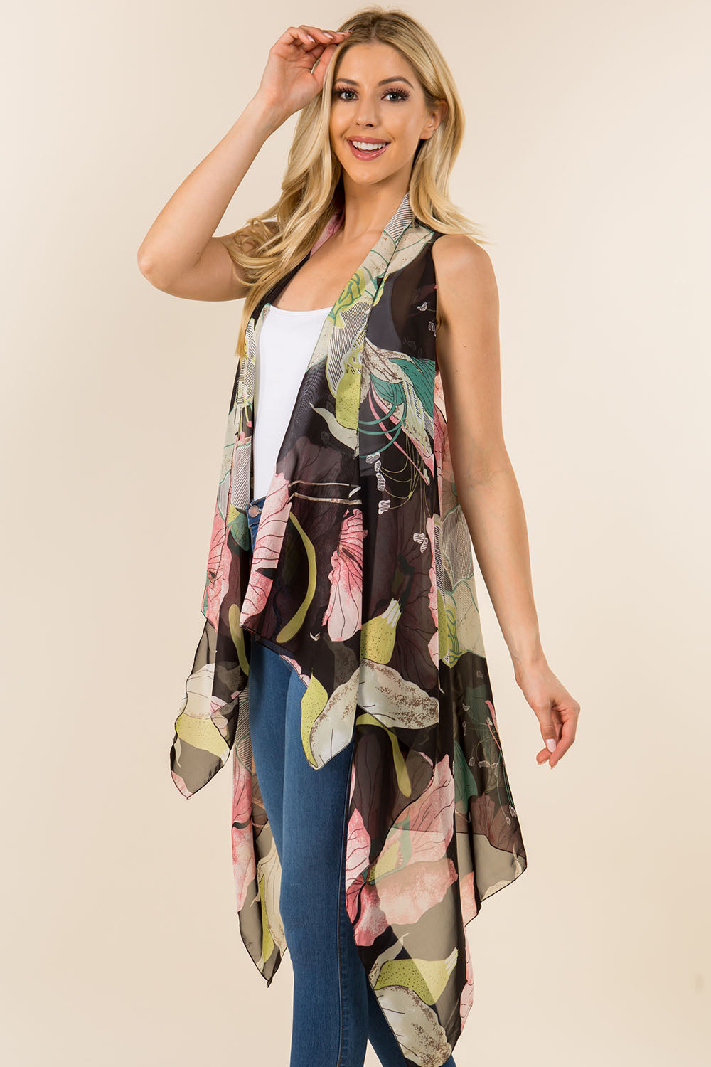 SN-482 big floral design vest