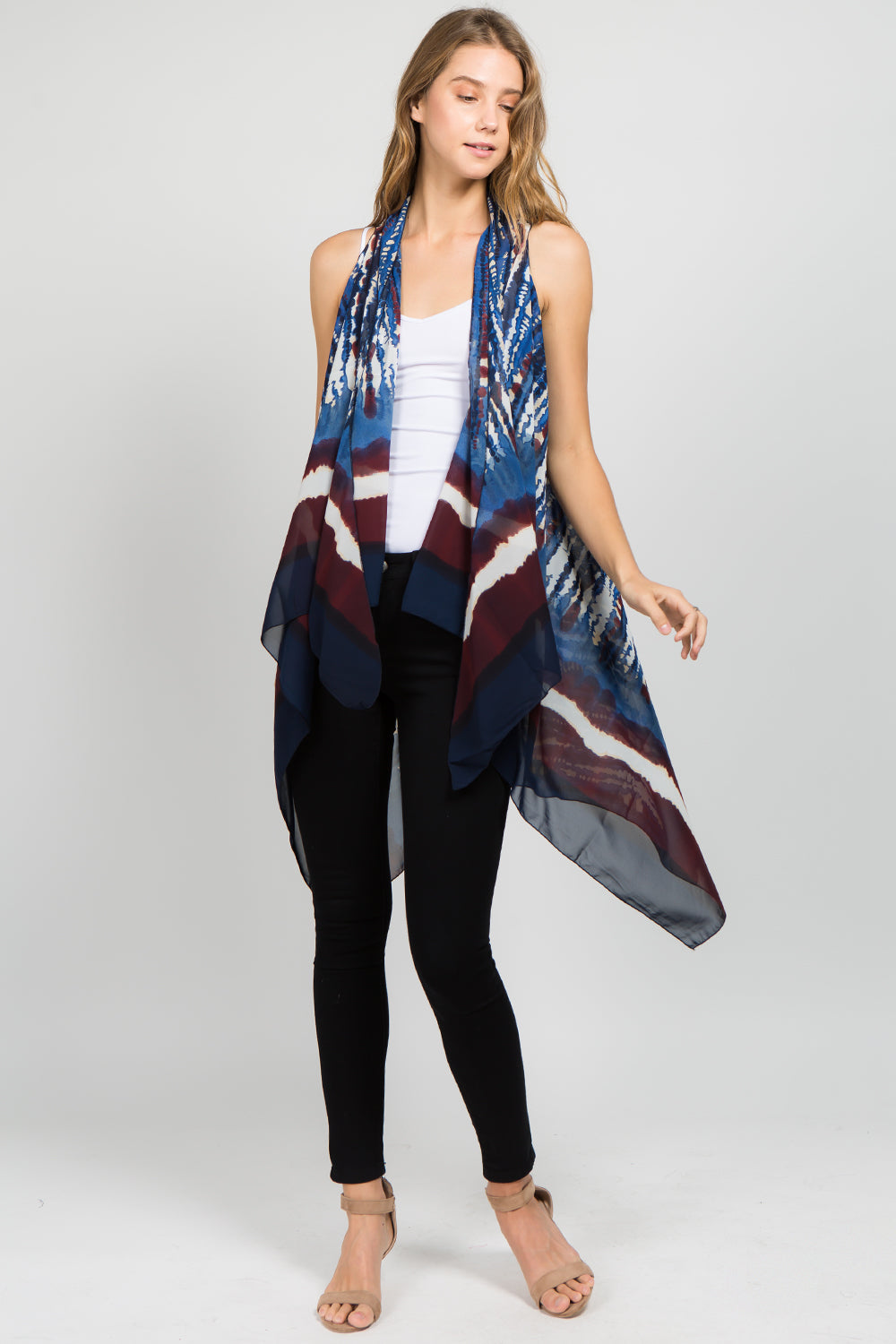 SN-574 tie dyed stripe vest