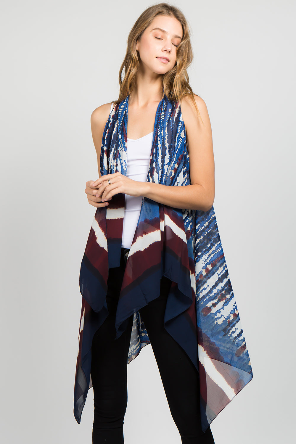 SN-574 tie dyed stripe vest