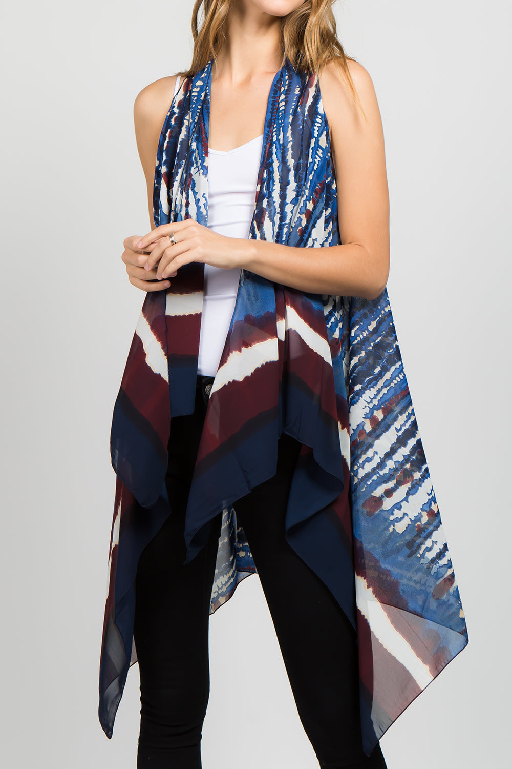 SN-574 tie dyed stripe vest