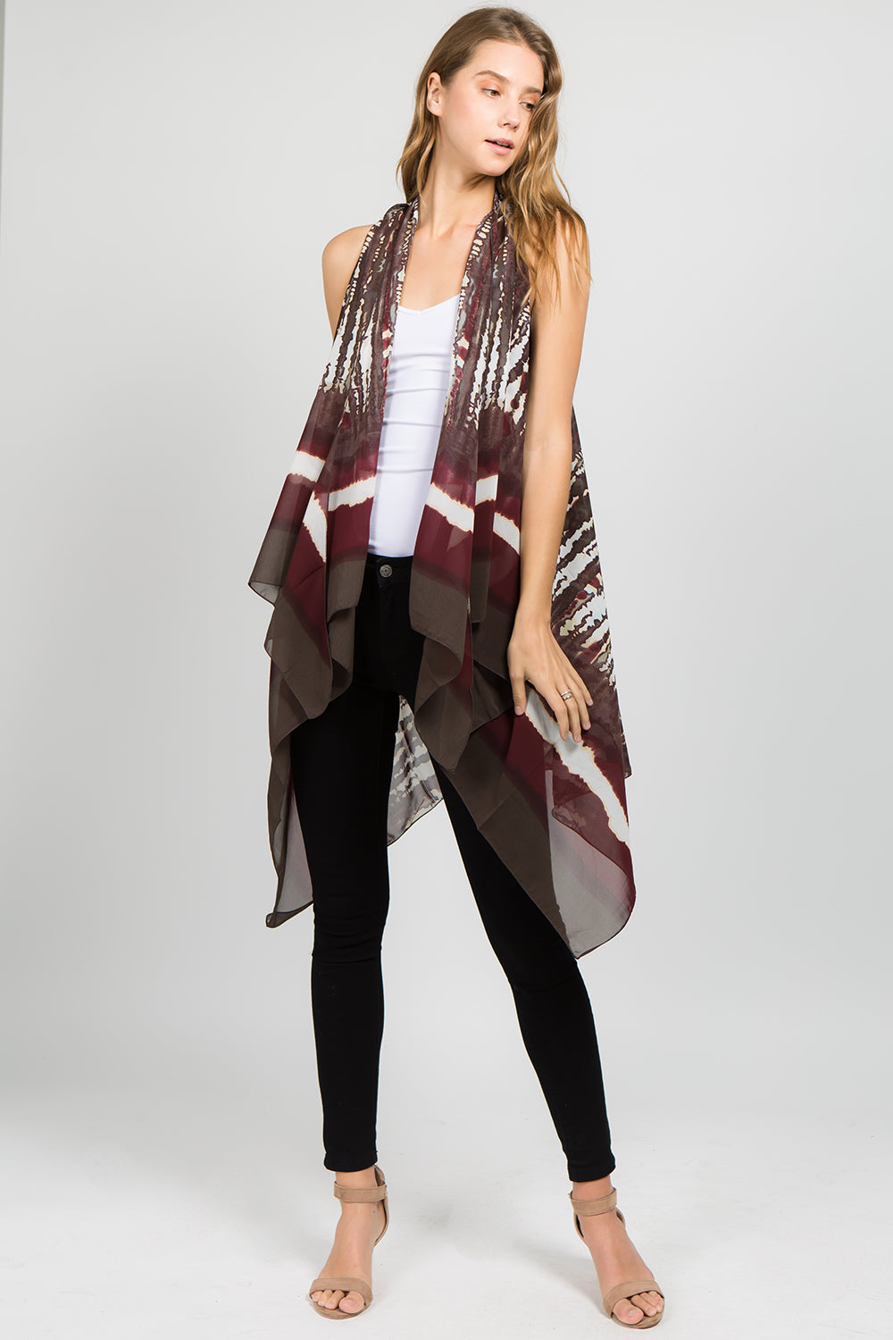 SN-574 tie dyed stripe vest
