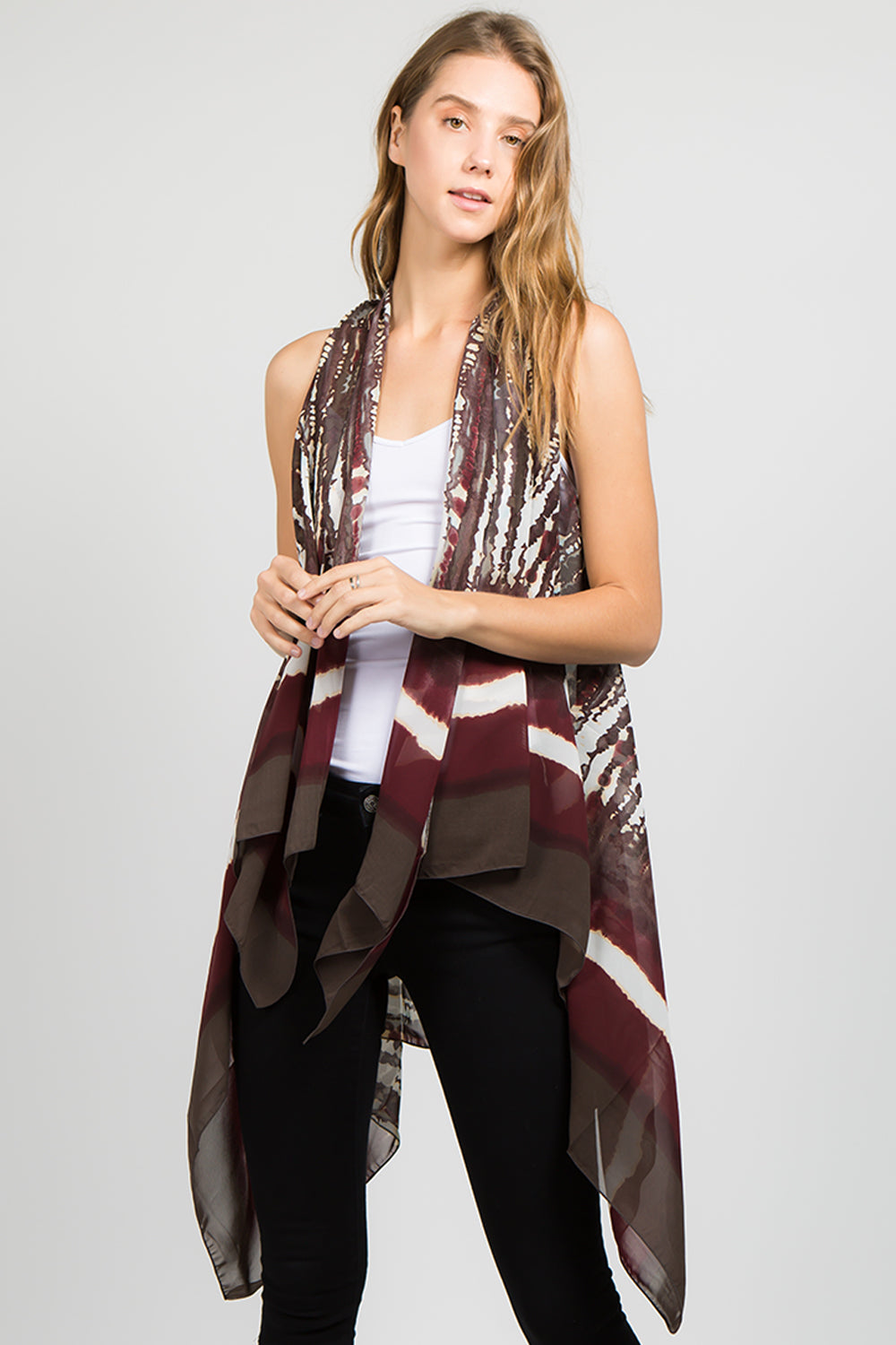 SN-574 tie dyed stripe vest