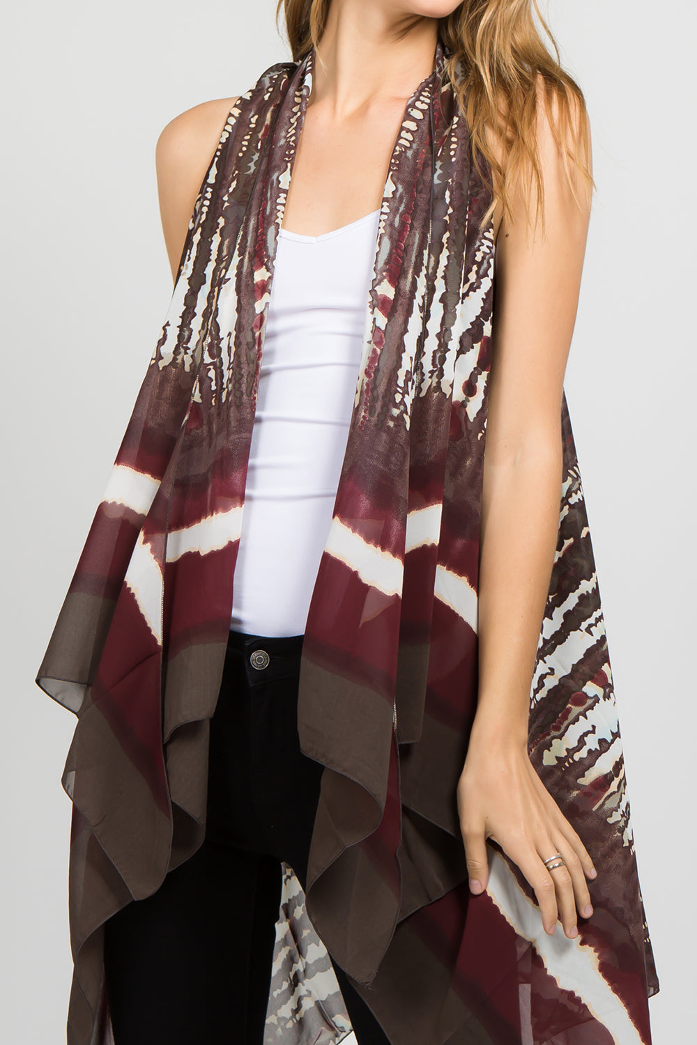 SN-574 tie dyed stripe vest