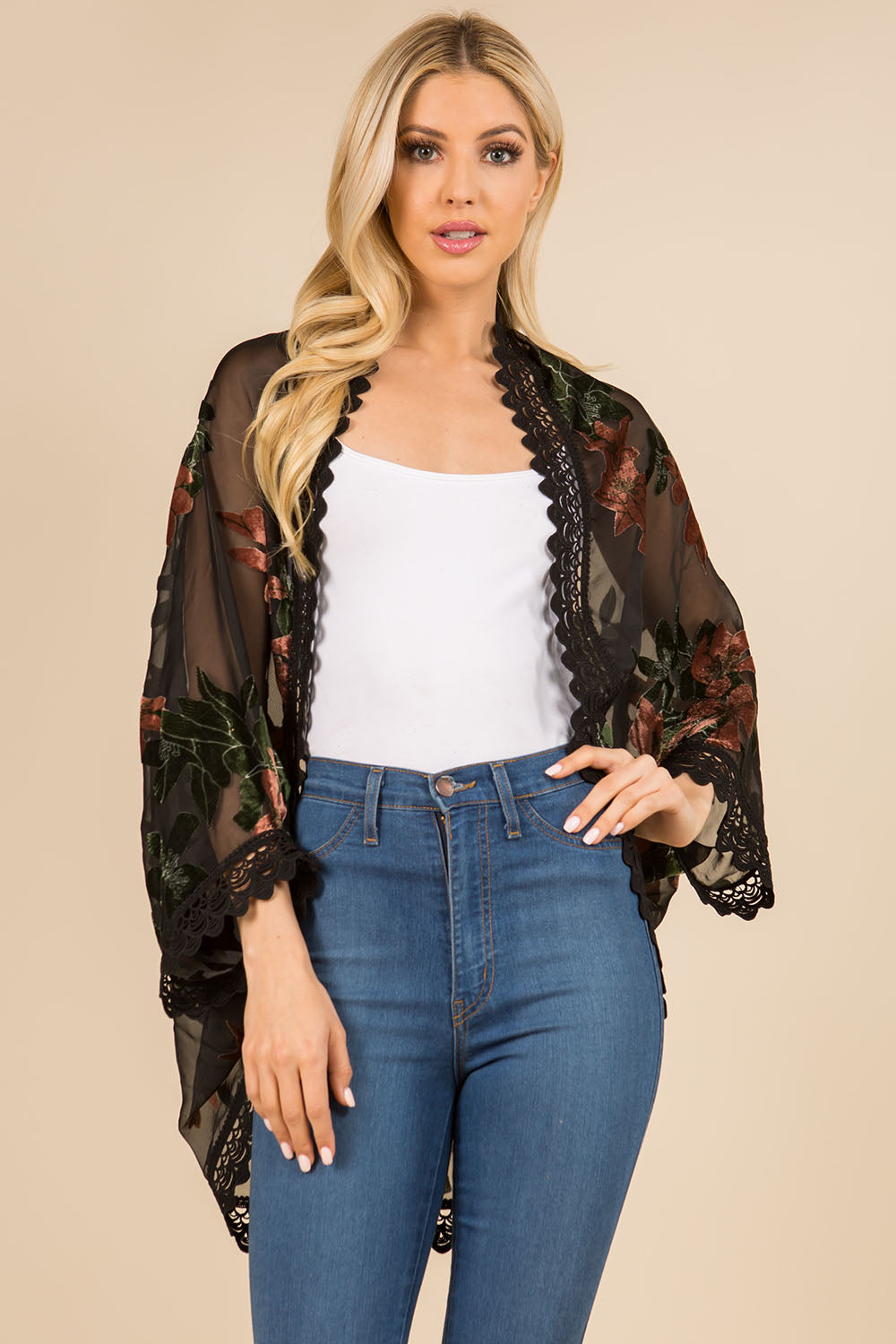 SP-3144 burnout floral design wearable