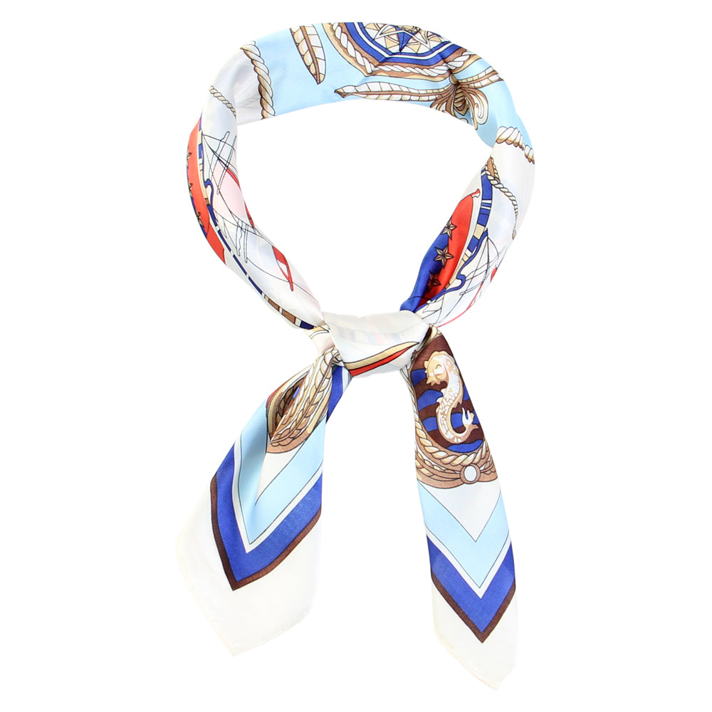 SS-3301 silky boat design square scarf