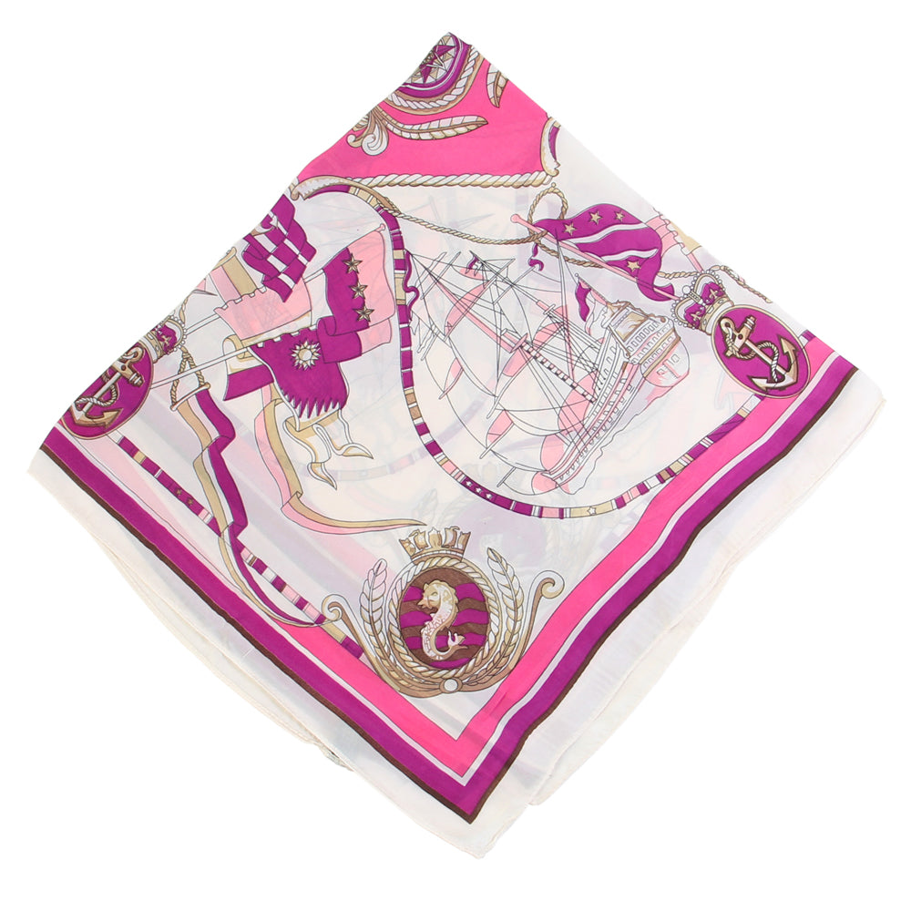 SS-3301 silky boat design square scarf