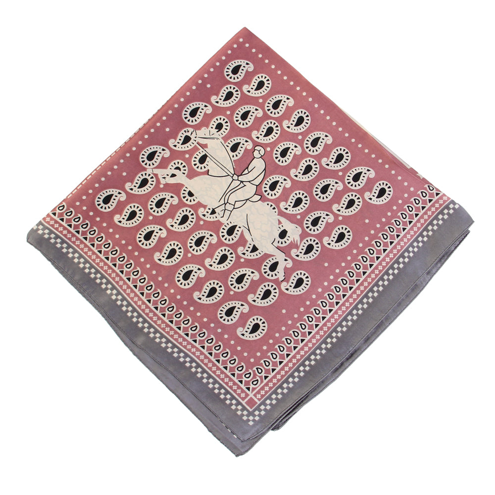 SS-3304 horse and paisley design square scarf
