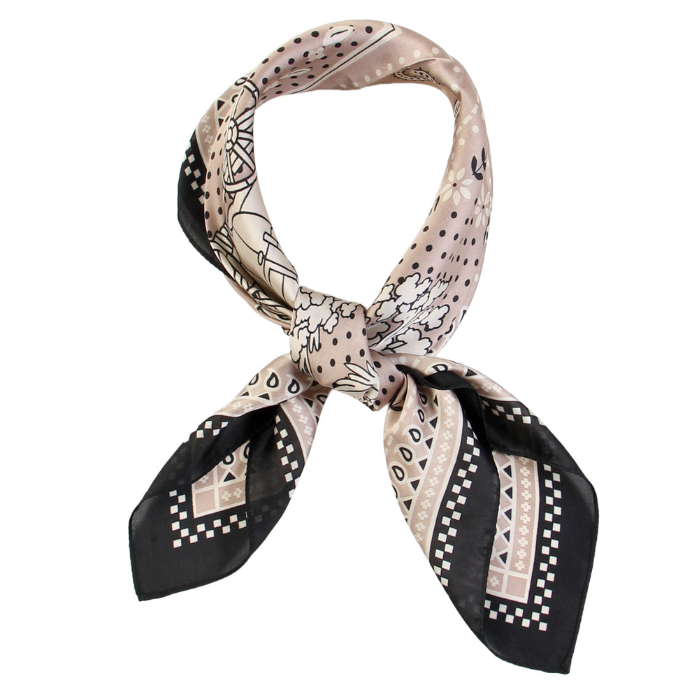 SS-3304 horse and paisley design square scarf