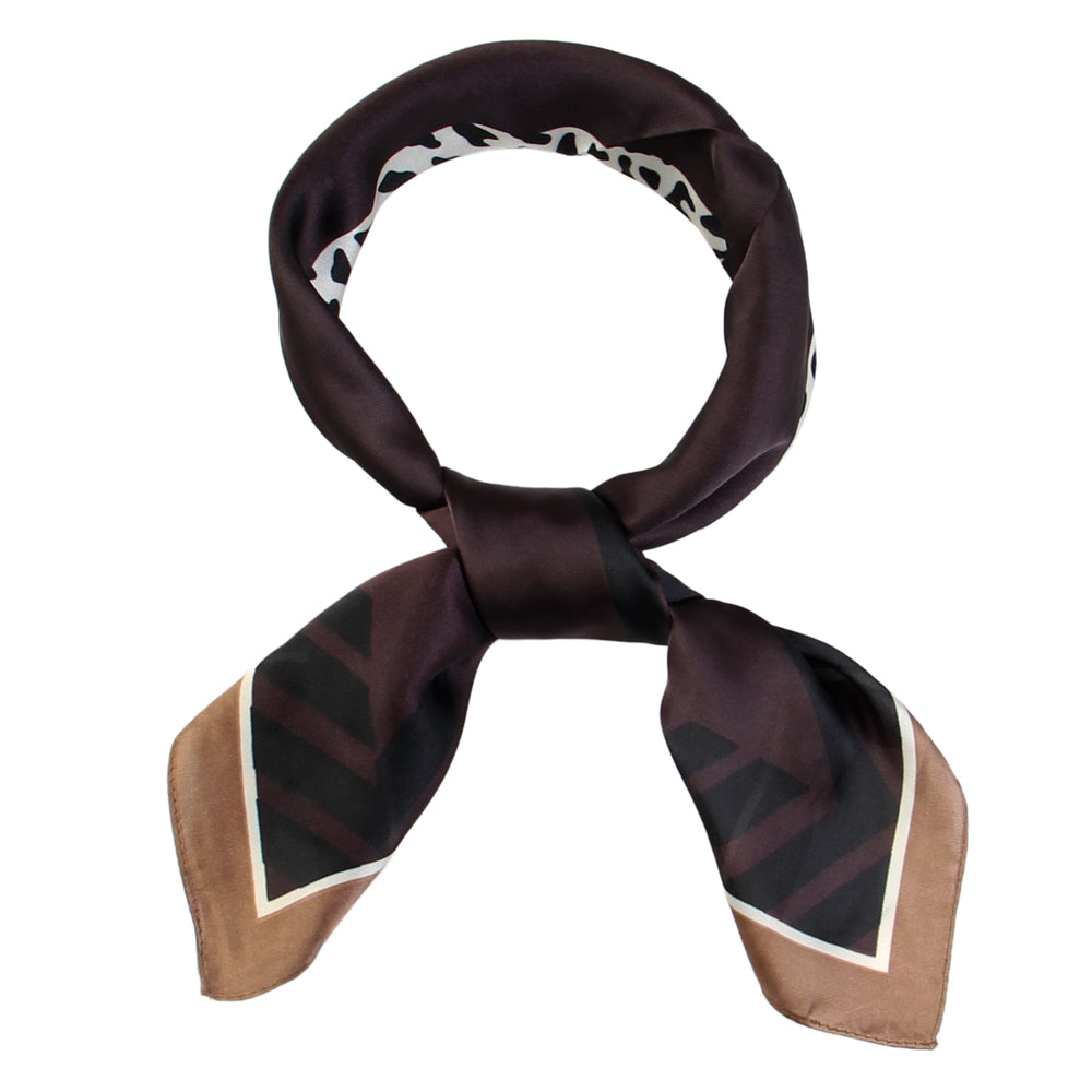 SS-3305 leopard and color block design sqaure scarf