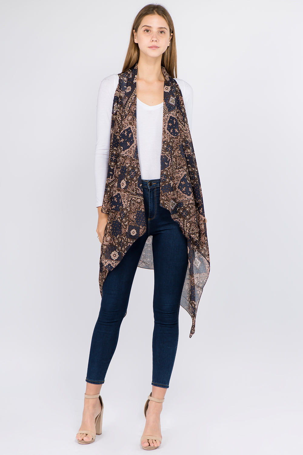 VP-8732 geometric paisley design vest