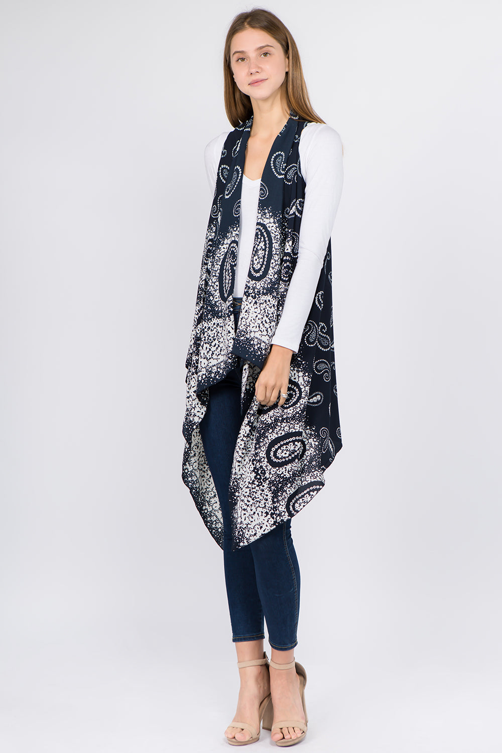 VP-8832 abstract paisley bottom design vest