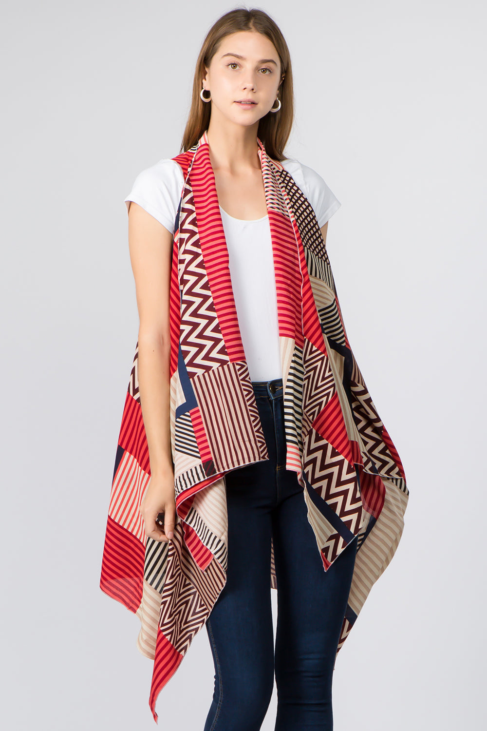 VP-92B8 zigzag stripe design vest