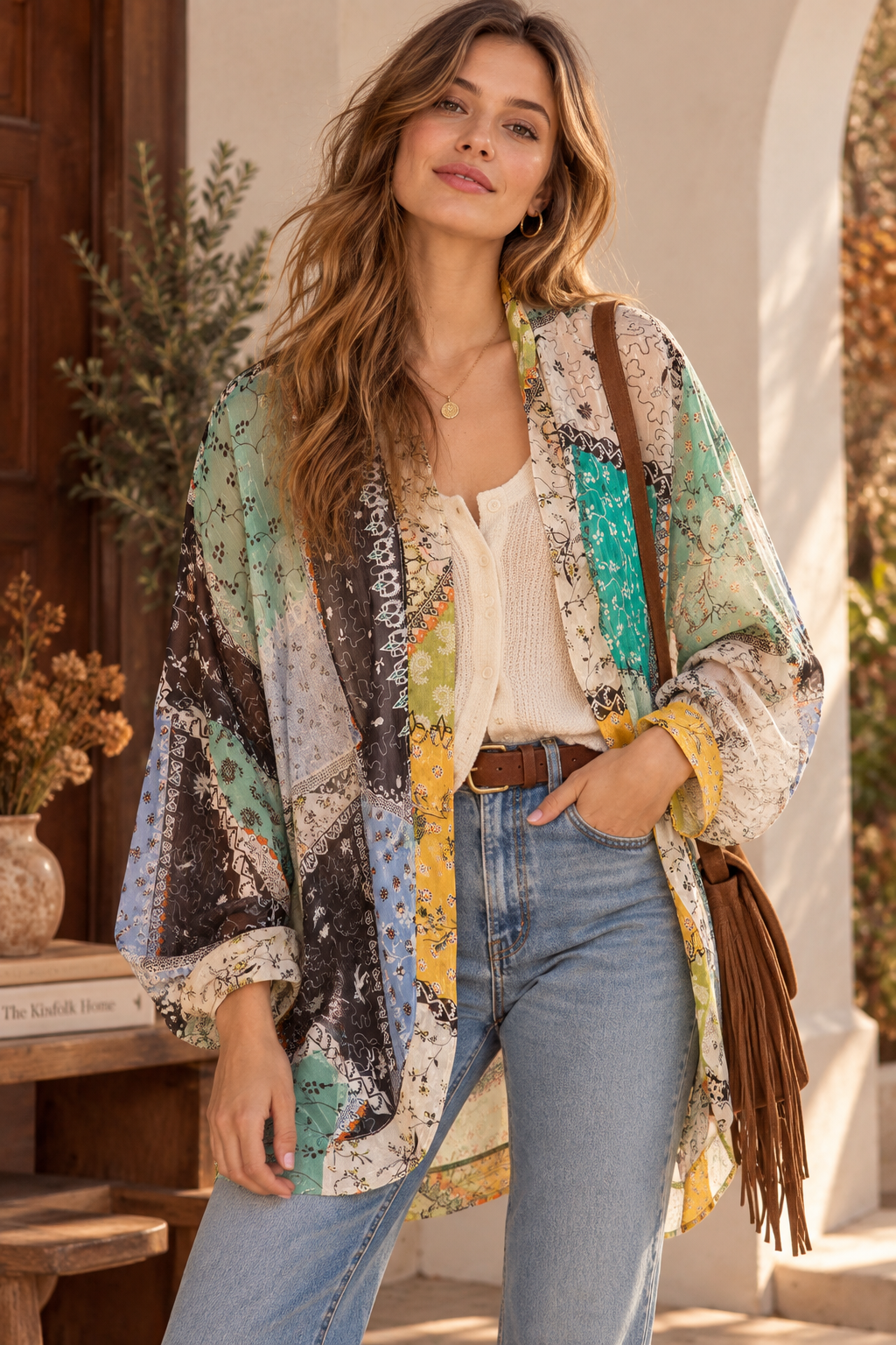 SP-4150 floral patchwork design wearable